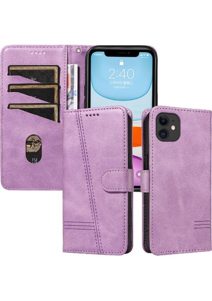 iPhone 12 Mini Için Kılıf Manyetik Kapatma Kart Yuvaları ve Destek Standı Darbeye Dayanıklı Pu Deri Kılıf (Yurt Dışından)
