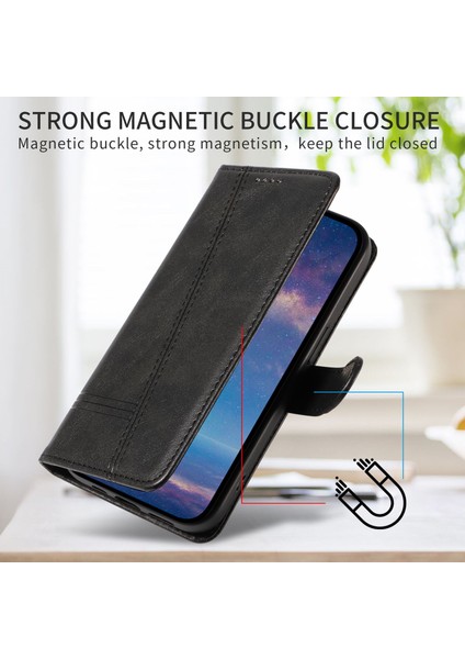 Google Pixel 9 Pro Için Kılıf Manyetik Kapatma Kart Yuvaları ve Destek Standı Darbeye Dayanıklı Pu Deri Kılıf (Yurt Dışından)