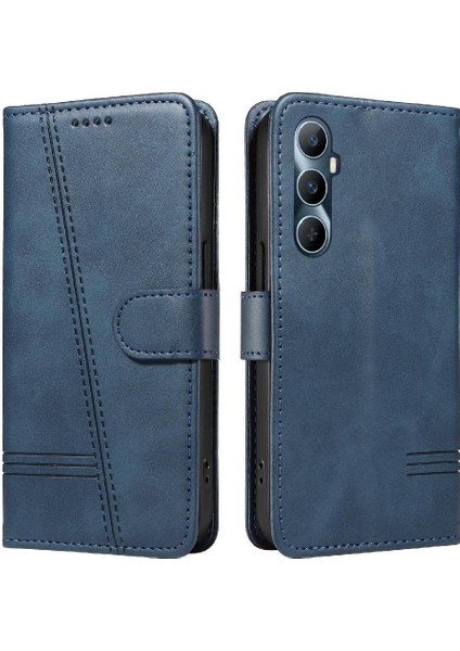 Realme C65 4g Için Kılıf Manyetik Kapatma Kart Yuvaları ve Destek Standı Darbeye Dayanıklı Pu Deri Kılıf (Yurt Dışından)