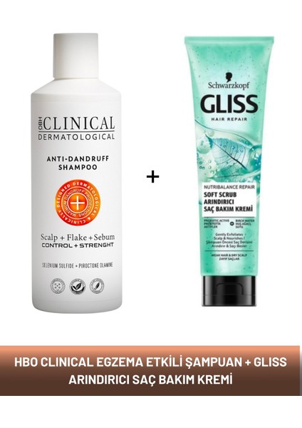 Clınıcal Egzema ve Deri Dökülmesine Karşı Etkili Şampuan + Glıss Saç Bakım Kremi