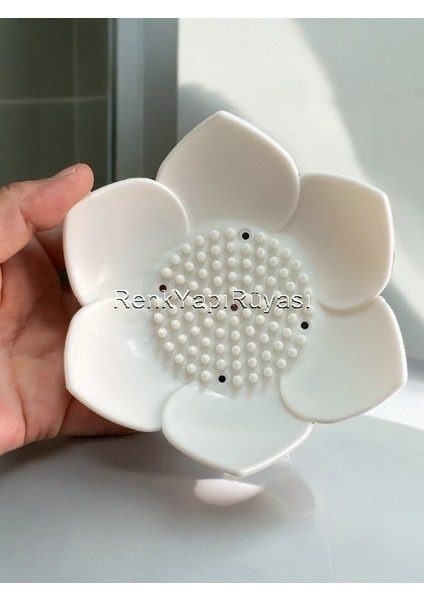 Sabunluk, Katı Sabunluk, Katı Sabun Için Gider Delikli Silikon Sabunluk, Lotus Şekilli Sabunluk