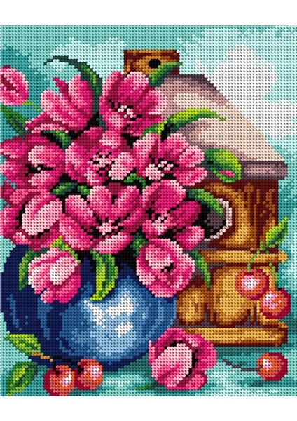 Baskılı Goblen Çiçek 2407 24*30 cm