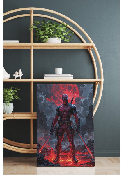 Deadpool Iki Kılıç Kanvas Tablo