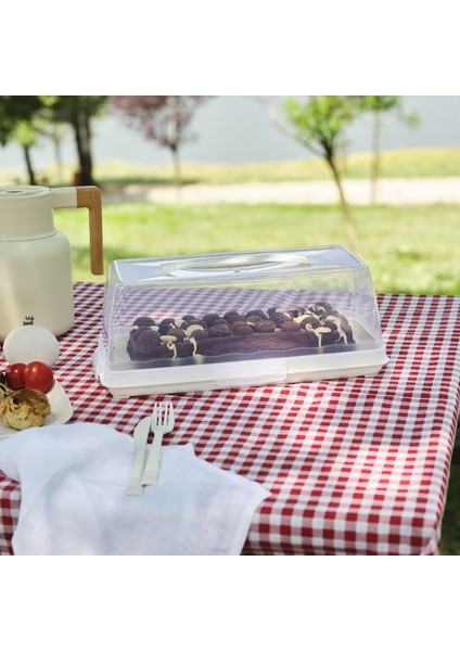 Rocca Baton Pasta Taşıma Fanusu Krem