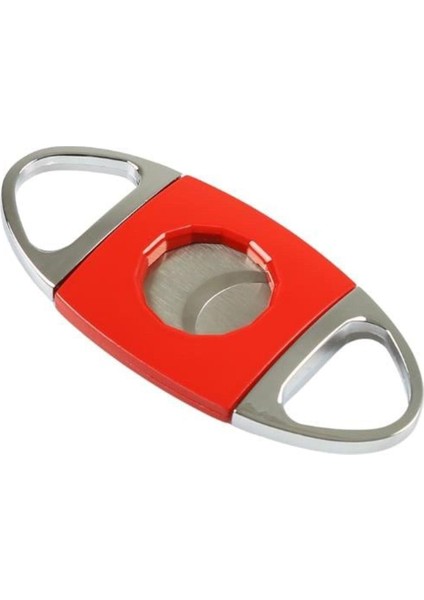 Qa Kırmızı-Gümüş Klasik Metal Puro Kesici