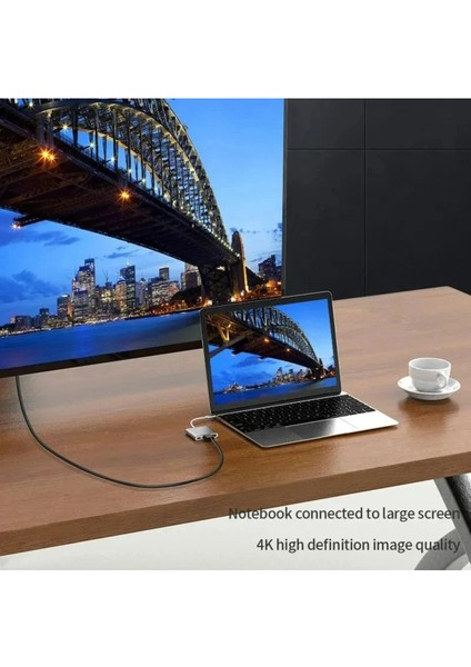 Macbook Pro Air Uyumlu Type-C 3in1 Dönüştürücü Çoklayıcı USB / Hdmı 4K / Type-C 87W Pd