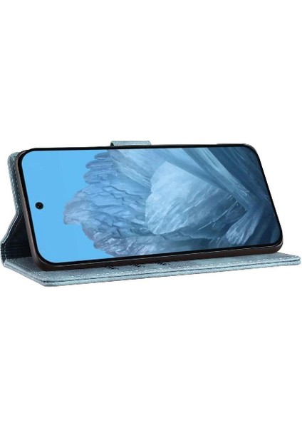Google Pixel 9A Kart Cebi Kabartmalı Sevimli Kedi Tutucu Kapak Için Flip Case (Yurt Dışından)