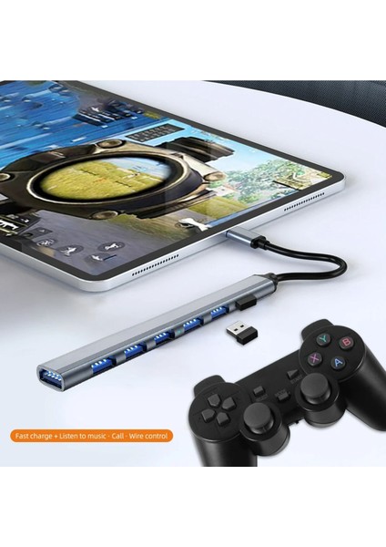 Macbook Pro Air Uyumlu Type-C 8in1 Dönüştürücü Çoklayıcı 7 USB Girişli modelleri