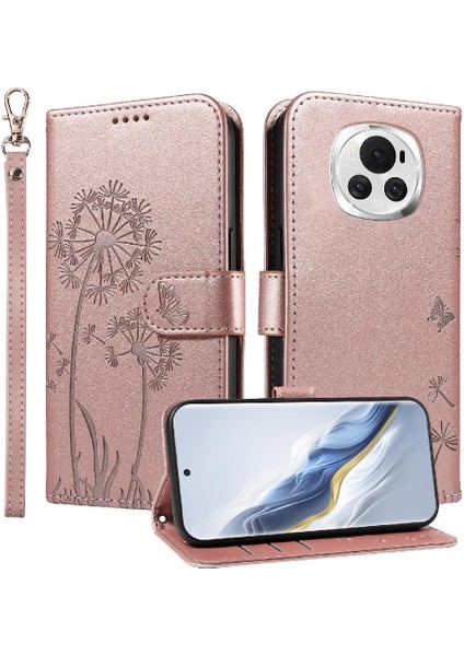 Kart Yuvaları ve Bilek Kayışı ile Honor Magic 6 Flip Case ile Uyumlu (Yurt Dışından)