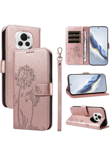 Kart Yuvaları ve Bilek Kayışı ile Honor Magic 6 Flip Case ile Uyumlu (Yurt Dışından) modelleri