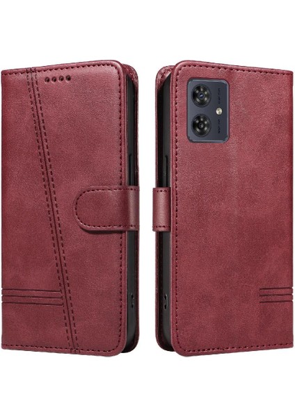 Motorola Moto G54 5g Için Kılıf Manyetik Kapatma Kart Yuvaları ve Destek Standı Darbeye Dayanıklı Pu Deri Kılıf (Yurt Dışından)