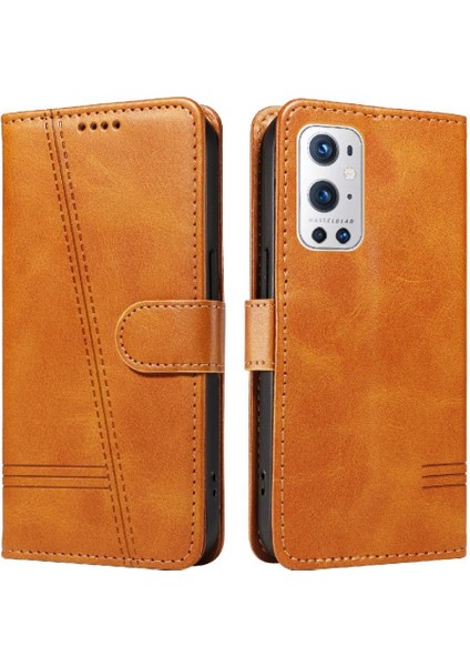 Oneplus 9 Pro Için Kılıf Manyetik Kapatma Kart Yuvaları ve Destek Standı Darbeye Dayanıklı Pu Deri Kılıf (Yurt Dışından)