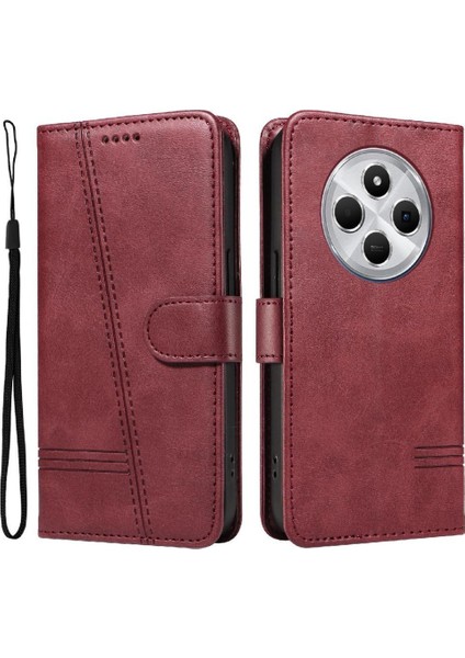 Xiaomi Poco C75 Için Kılıf Manyetik Kapatma Kart Yuvaları ve Destek Standı Darbeye Dayanıklı Pu Deri Kılıf (Yurt Dışından)