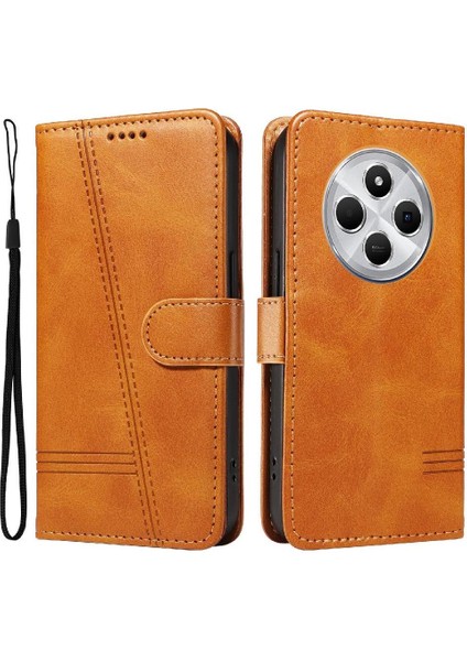 Xiaomi Poco C75 Için Kılıf Manyetik Kapatma Kart Yuvaları ve Destek Standı Darbeye Dayanıklı Pu Deri Kılıf (Yurt Dışından)