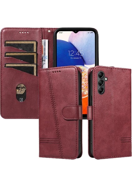 Samsung Galaxy M15/F15 5g Için Kılıf Manyetik Kapatma Kart Yuvaları ve Destek Standı Darbeye Dayanıklı Pu Deri Kılıf (Yurt Dışından)
