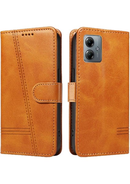 Motorola Moto G14 4g Için Kılıf Manyetik Kapatma Kart Yuvaları ve Destek Standı Darbeye Dayanıklı Pu Deri Kılıf (Yurt Dışından)