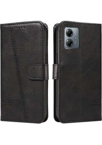 Motorola Moto G14 4g Için Kılıf Manyetik Kapatma Kart Yuvaları ve Destek Standı Darbeye Dayanıklı Pu Deri Kılıf (Yurt Dışından)