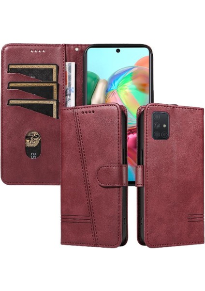 Samsung Galaxy A51 4g Için Kılıf Manyetik Kapatma Kart Yuvaları ve Destek Standı Darbeye Dayanıklı Pu Deri Kılıf (Yurt Dışından)