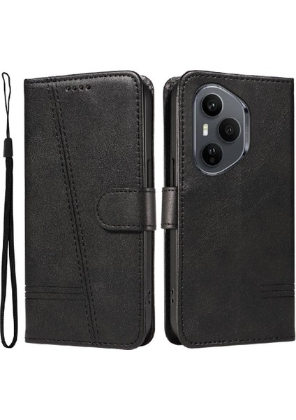 Honor 400 5g Pro Için Kılıf Manyetik Kapatma Kart Yuvaları ve Destek Standı Darbeye Dayanıklı Pu Deri Kılıf (Yurt Dışından)