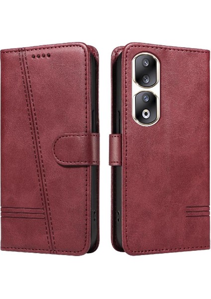 Honor 90 Pro Için Kılıf Manyetik Kapatma Kart Yuvaları ve Destek Standı Darbeye Dayanıklı Pu Deri Kılıf (Yurt Dışından)