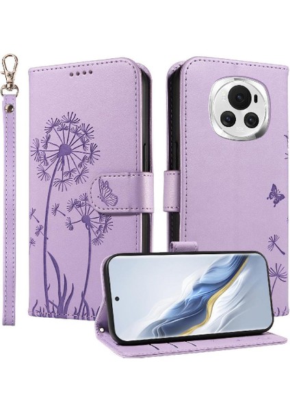 Kart Yuvaları ve Bilek Kayışı ile Honor Magic 6 Flip Case ile Uyumlu (Yurt Dışından)