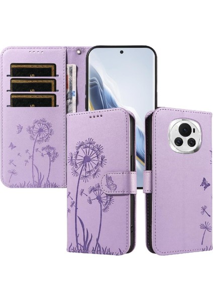 Kart Yuvaları ve Bilek Kayışı ile Honor Magic 6 Flip Case ile Uyumlu (Yurt Dışından) modelleri