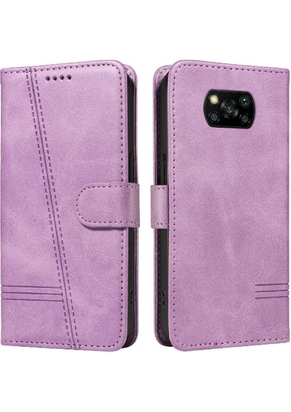 Xiaomi Poco X3 Nfc Için Kılıf Manyetik Kapatma Kart Yuvaları ve Destek Standı Darbeye Dayanıklı Pu Deri Kılıf (Yurt Dışından)