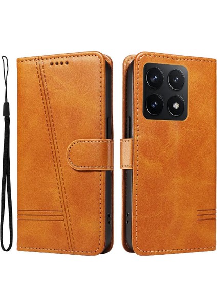 Xiaomi 14T Için Kılıf Manyetik Kapatma Kart Yuvaları ve Destek Standı Darbeye Dayanıklı Pu Deri Kılıf (Yurt Dışından)