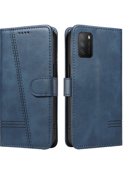 Xiaomi Redmi 9t Için Kılıf Manyetik Kapatma Kart Yuvaları ve Destek Standı Darbeye Dayanıklı Pu Deri Kılıf (Yurt Dışından)