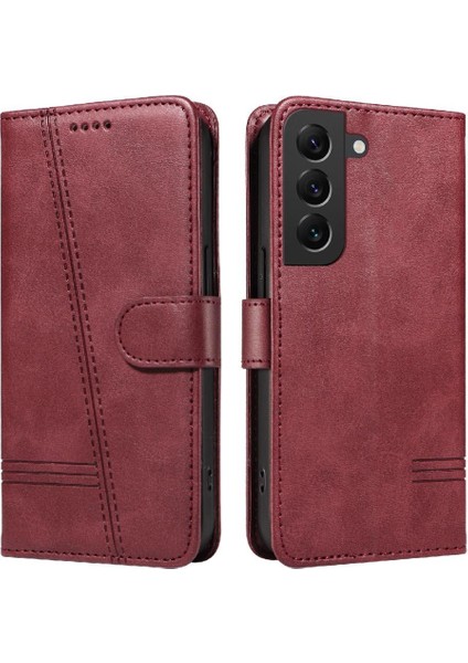 Samsung Galaxy S21 Plus Için Kılıf Manyetik Kapatma Kart Yuvaları ve Destek Standı Darbeye Dayanıklı Pu Deri Kılıf (Yurt Dışından)