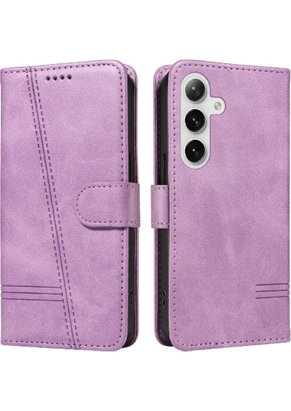 Samsung Galaxy S24 Plus Için Kılıf Manyetik Kapatma Kart Yuvaları ve Destek Standı Darbeye Dayanıklı Pu Deri Kılıf (Yurt Dışından)