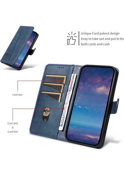 Oneplus 9 Için Kılıf Manyetik Kapatma Kart Yuvaları ve Destek Standı Darbeye Dayanıklı Pu Deri Kılıf (Yurt Dışından)