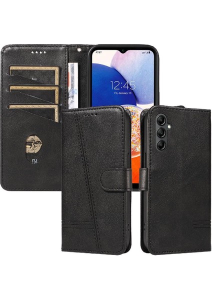 Samsung Galaxy A55 5g Için Kılıf Manyetik Kapatma Kart Yuvaları ve Destek Standı Darbeye Dayanıklı Pu Deri Kılıf (Yurt Dışından)