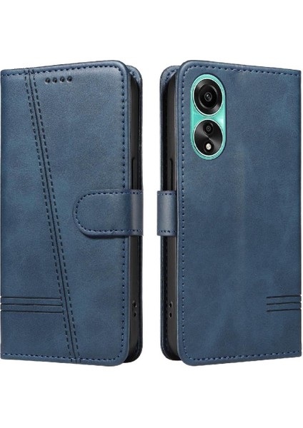 Oppo A78 4g Için Kılıf Manyetik Kapatma Kart Yuvaları ve Destek Standı Darbeye Dayanıklı Pu Deri Kılıf (Yurt Dışından)