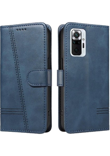 Xiaomi Redmi Note 10 Pro 4g Için Kılıf Manyetik Kapatma Kart Yuvaları ve Destek Standı Darbeye Dayanıklı Pu Deri Kılıf (Yurt Dışından)