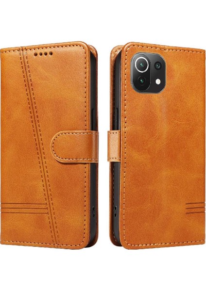 Xiaomi 11 Lite Için Kılıf Manyetik Kapatma Kart Yuvaları ve Destek Standı Darbeye Dayanıklı Pu Deri Kılıf (Yurt Dışından)