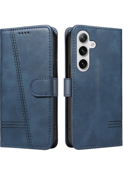 Samsung Galaxy S24 Plus Için Kılıf Manyetik Kapatma Kart Yuvaları ve Destek Standı Darbeye Dayanıklı Pu Deri Kılıf (Yurt Dışından)