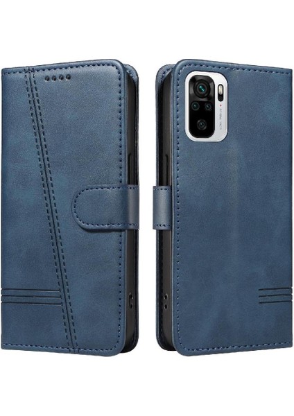 Xiaomi Poco M5S Için Kılıf Manyetik Kapatma Kart Yuvaları ve Destek Standı Darbeye Dayanıklı Pu Deri Kılıf (Yurt Dışından)