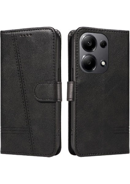 Xiaomi Redmi Note 13 4g Için Kılıf Manyetik Kapatma Kart Yuvaları ve Destek Standı Darbeye Dayanıklı Pu Deri Kılıf (Yurt Dışından)