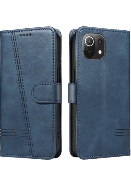 Xiaomi 11 Lite Için Kılıf Manyetik Kapatma Kart Yuvaları ve Destek Standı Darbeye Dayanıklı Pu Deri Kılıf (Yurt Dışından)