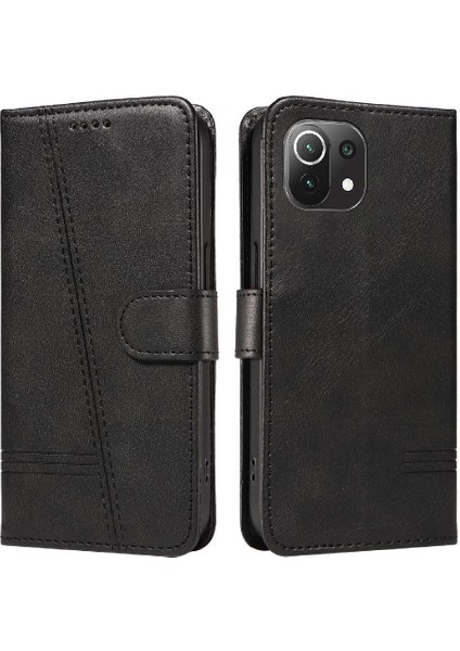 Xiaomi 11 Lite Için Kılıf Manyetik Kapatma Kart Yuvaları ve Destek Standı Darbeye Dayanıklı Pu Deri Kılıf (Yurt Dışından)