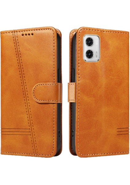 Motorola Moto G73 Için Kılıf Manyetik Kapatma Kart Yuvaları ve Destek Standı Darbeye Dayanıklı Pu Deri Kılıf (Yurt Dışından)