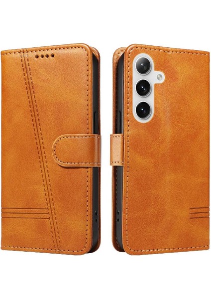 Samsung Galaxy S24 Plus Için Kılıf Manyetik Kapatma Kart Yuvaları ve Destek Standı Darbeye Dayanıklı Pu Deri Kılıf (Yurt Dışından)