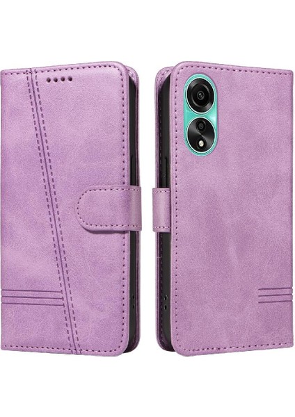 Oppo A78 4g Için Kılıf Manyetik Kapatma Kart Yuvaları ve Destek Standı Darbeye Dayanıklı Pu Deri Kılıf (Yurt Dışından)