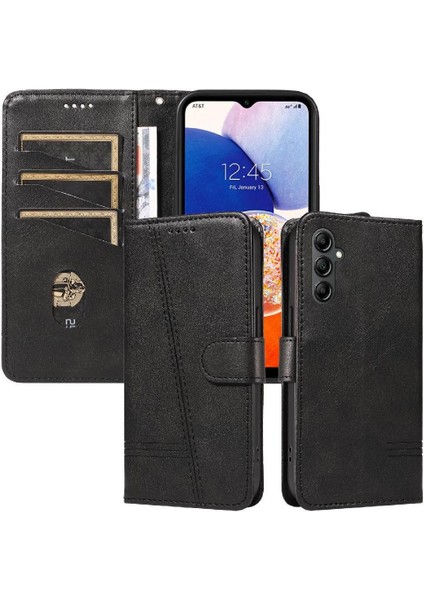 Samsung Galaxy A34 5g Için Kılıf Manyetik Kapatma Kart Yuvaları ve Destek Standı Darbeye Dayanıklı Pu Deri Kılıf (Yurt Dışından)