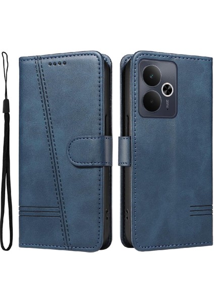 Realme 14 5g Için Kılıf Manyetik Kapatma Kart Yuvaları ve Destek Standı Darbeye Dayanıklı Pu Deri Kılıf (Yurt Dışından)