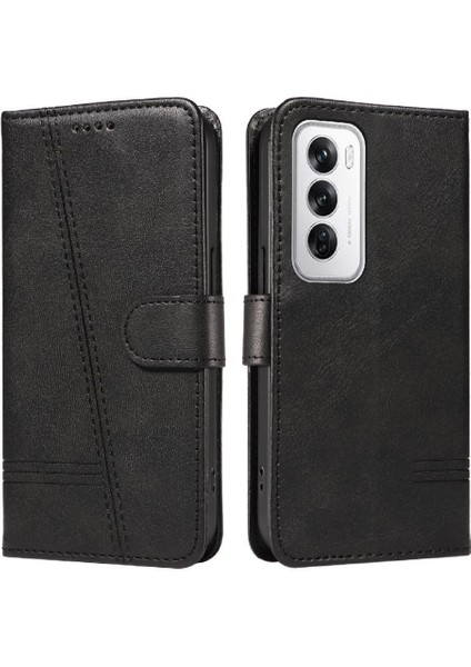 Oppo Reno 12 5g Için Kılıf Manyetik Kapatma Kart Yuvaları ve Destek Standı Darbeye Dayanıklı Pu Deri Kılıf (Yurt Dışından)