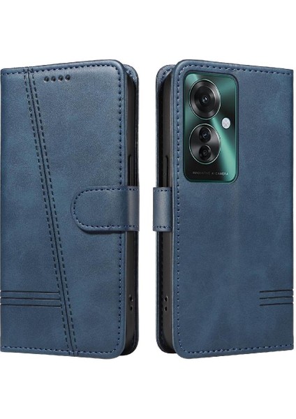 Oppo Reno 11F 5g Için Kılıf Manyetik Kapatma Kart Yuvaları ve Destek Standı Darbeye Dayanıklı Pu Deri Kılıf (Yurt Dışından)