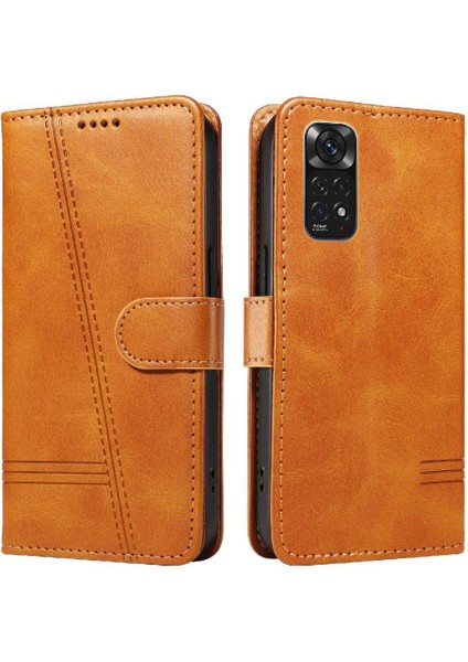 Xiaomi Redmi Note 11 4G/11S Için Kılıf Manyetik Kapatma Kart Yuvaları ve Destek Standı Darbeye Dayanıklı Pu Deri Kılıf (Yurt Dışından)