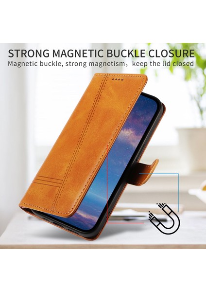 Realme C65 4g Için Kılıf Manyetik Kapatma Kart Yuvaları ve Destek Standı Darbeye Dayanıklı Pu Deri Kılıf (Yurt Dışından)